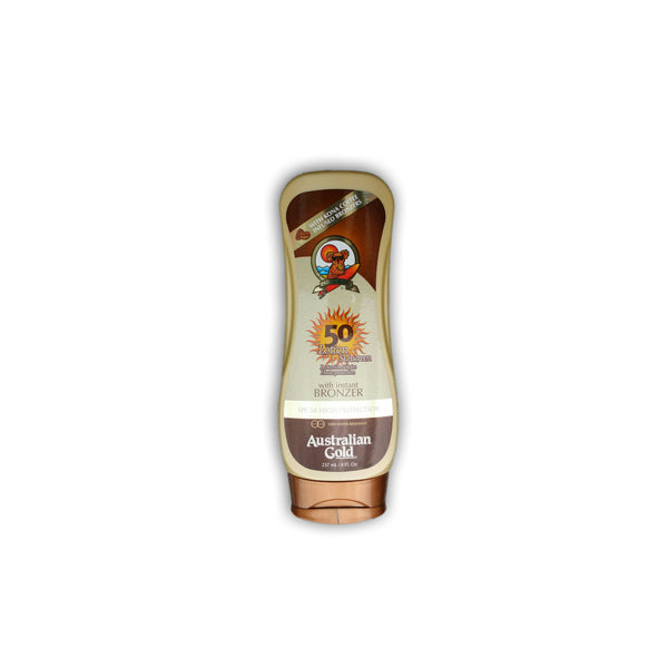 Australian Gold/SPF 50 Lotion Sunscreen With Instant Bronzer High Protection 237ml
